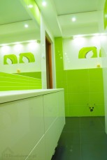 zielona łazienka na poddaszu płytki tubądzin colour