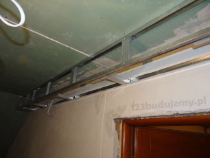 stelaz szkielet z profili sufit podwieszany, pas podwieszany, wnęka podwieszana