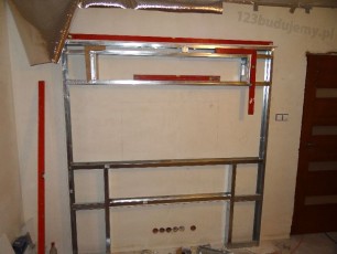 budowa stelaża zabudowy kina domowego, konstrukcja z profili