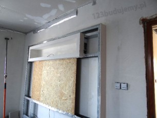 zabudowa telewizora z podświetleniem taśmą led