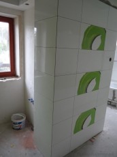 dekor na ścianie, płytki ceramiczne dokoracyjne tubądzin d-pop green