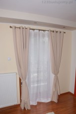 zasłony kremowe karnisz rurki podwójne