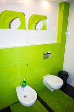 wc podwieszane bidet dekory na ścianie podświetlenie ściany