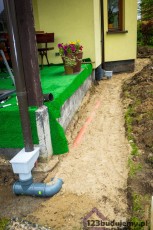 montaż odwodnienia z rynien osadniki, podbudowa pod kostke