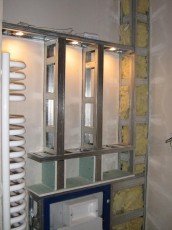 półki nad stelażem wc, zabudowa stelaża geberit