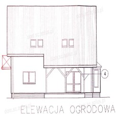 projekt elewacja od strony ogrodu taras
