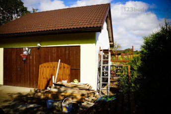 projekt garażu dwustanowiskowego wolnostojący ze strychem