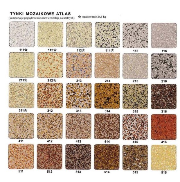 atlas tynk mozaikowy deko m tabela kolorów
