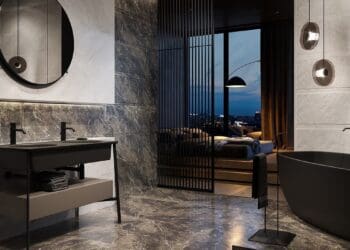 Sypialnia połączona z łazienką