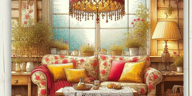 lampa w stylu boho