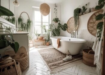 łazienka w stylu boho